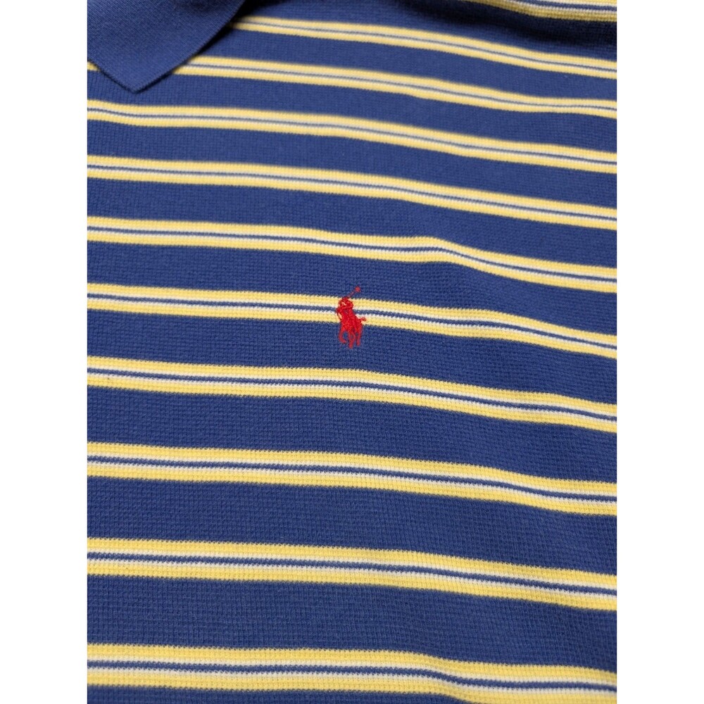 Polo Ralph Lauren Men Polo Shirt Size 3XB PIMA COTTON PERU  Blue Yellow - Picture 6 of 10